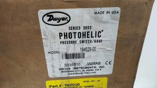 194629-00, Dwyer, Pressure Switch Gage, Series A3000