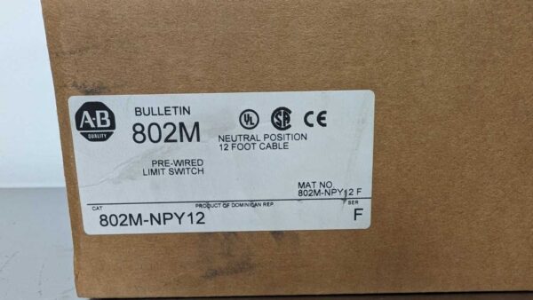 802M-NPY12, Allen-Bradley, Pre-Wired Limit Switch 5312 4 Allen Bradley 802M NPY12 1