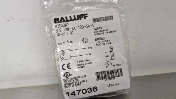 BLS 12M-XX-1RD-S4-L, Balluff, Through-beam Sensor, BOS00W2