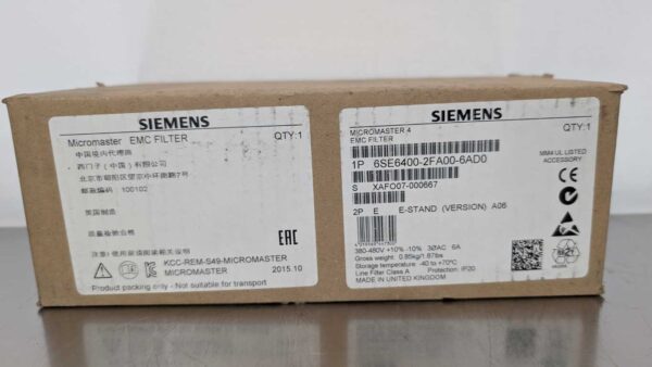 6SE6400-2FA00-6AD0, Siemens, MicroMaster 4 EMC Filter