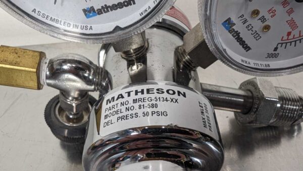 MREG-5134-XX, Matheson, Dual Pressure Gauge Pressure Regulator Assembly, 63-3112 63-3133