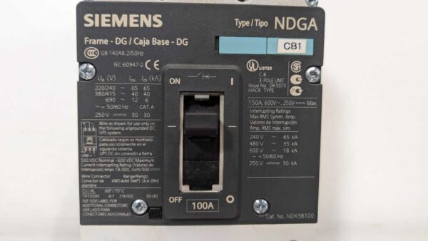 NDX3B100, Siemens, Circuit Breaker, 3VL2110-1KN30-0AA0 5377 9 Siemens NDX3B100 1