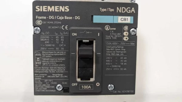 NDX3B100, Siemens, Circuit Breaker, 3VL2110-1KN30-0AA0