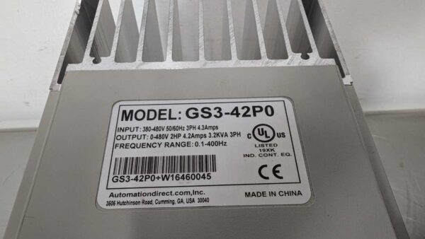 GS3-42P0, Automation Direct, AC Drive, +W16460045 5378 6 Automation Direct GS3 42P0 1