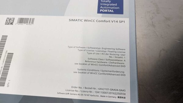 6AV2101-0AA04-0AA5, Siemens, , SIMATIC WinCC Comfort 5384 3 Siemens 6AV2101 0AA04 0AA5 1