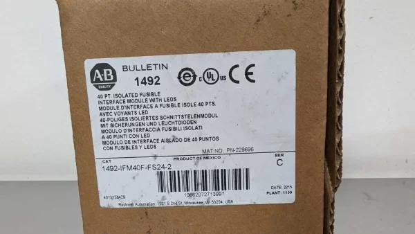 1492-IFM40F-FS24-2, Allen-Bradley, 40PT Isolated Fusible Interface Module with LEDS, PN-229696