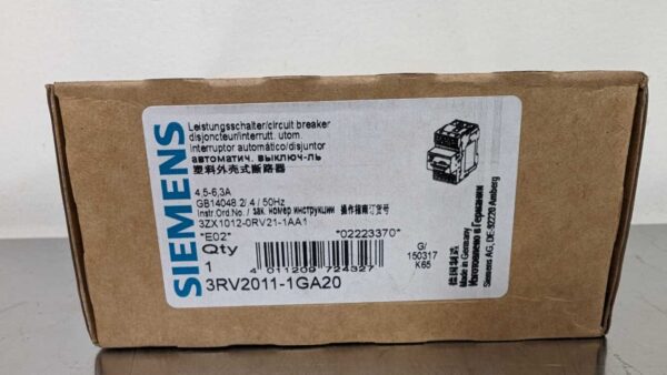 3RV2011-1GA20, Siemens, Circuit Breaker 5439 6 Siemens 3RV2011 1GA20 1