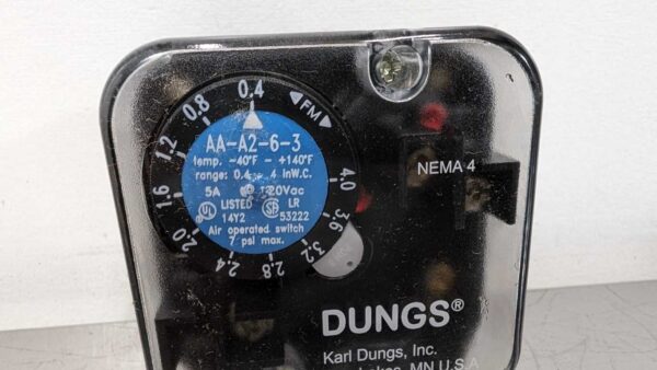 AA-A2-6-3, Dungs, Air Pressure Switch, 46020-3 5447 3 Dungs AA A2 6 3 1
