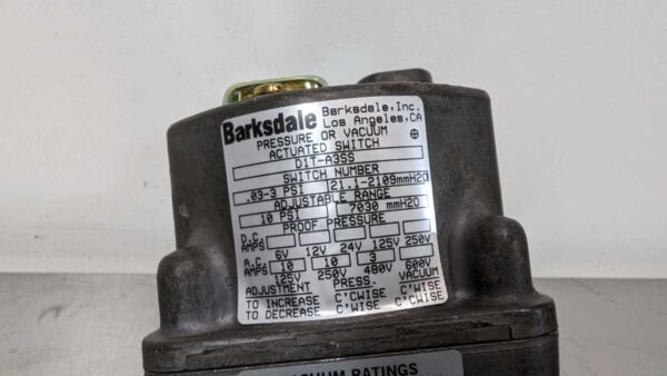 D1T-A3SS, Barksdale, Pressure or Vacuum Actuated Switch