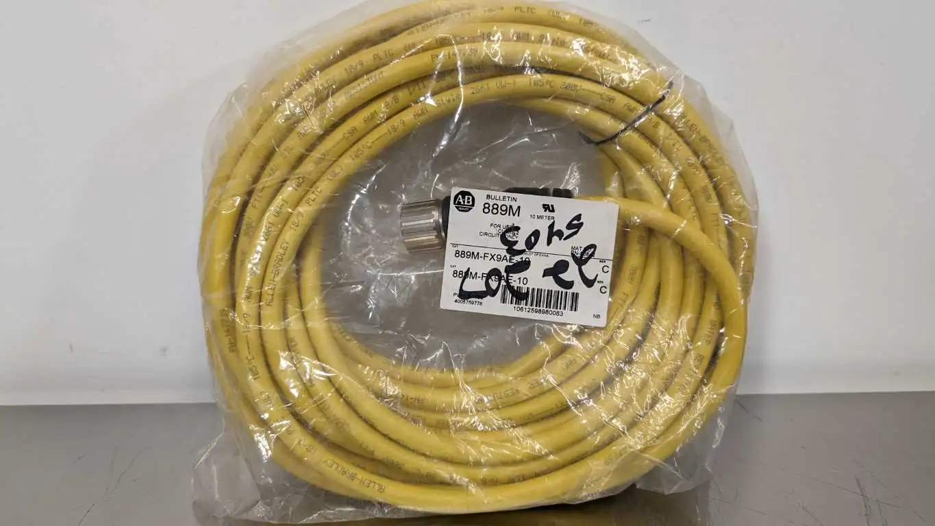 Allen-Bradley 889M-FX9AE-10 M23 Cable Straight Female PN-80842 Ser C 10m Yellow 12 Pins 9 Conductor 18AWG