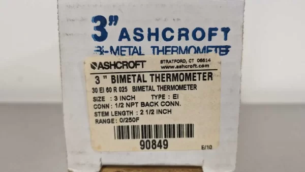 30 EI 60 R 025, Ashcroft, BI-METAL Thermometer