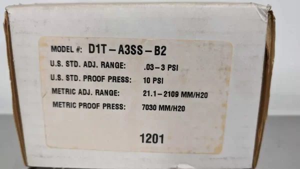 D1T-A3SS-B2, Barksdale, Pressure or Vacuum Actuated Switch