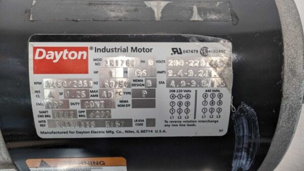 3N1786, Dayton, AC Industrial Motor 5507 7 Dayton 3N1786 1