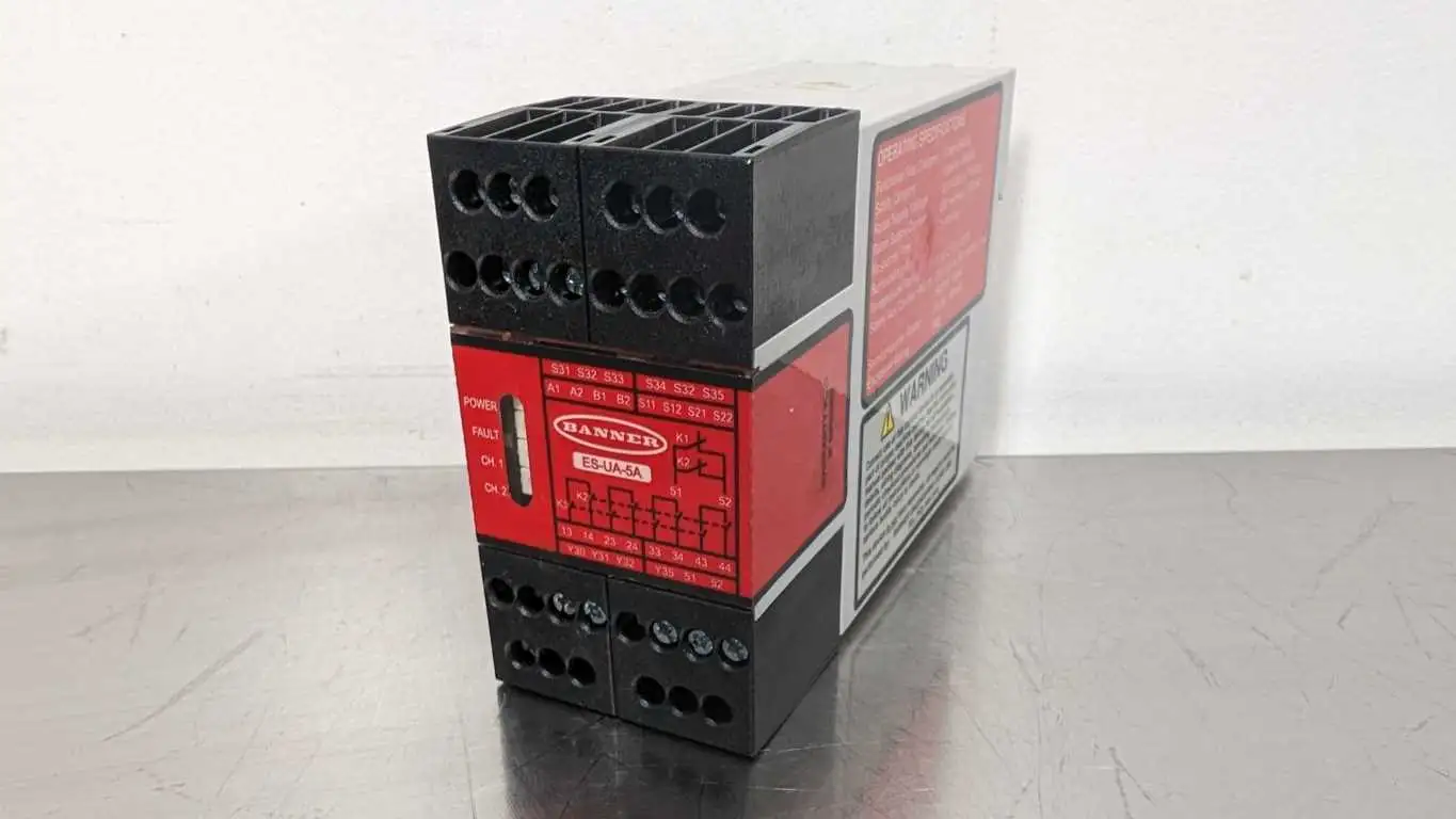 Banner ES-UA-5A Emergency Stop Relay 25 mS MAX 12-24VDC or 115VAC