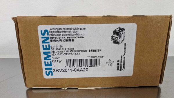 3RV2011-0AA20, Siemens, Circuit Breaker 5533 6 Siemens 3RV2011 0AA20 1