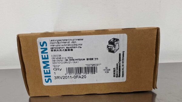 Siemens 3RV2011-0FA20 5539 6 Siemens 3RV2011 0FA20 1