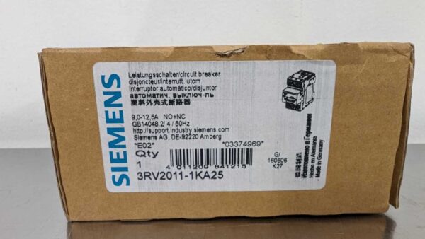 3RV2011-1KA25, Siemens, Circuit Breaker 5540 6 Siemens 3RV2011 1KA25 1