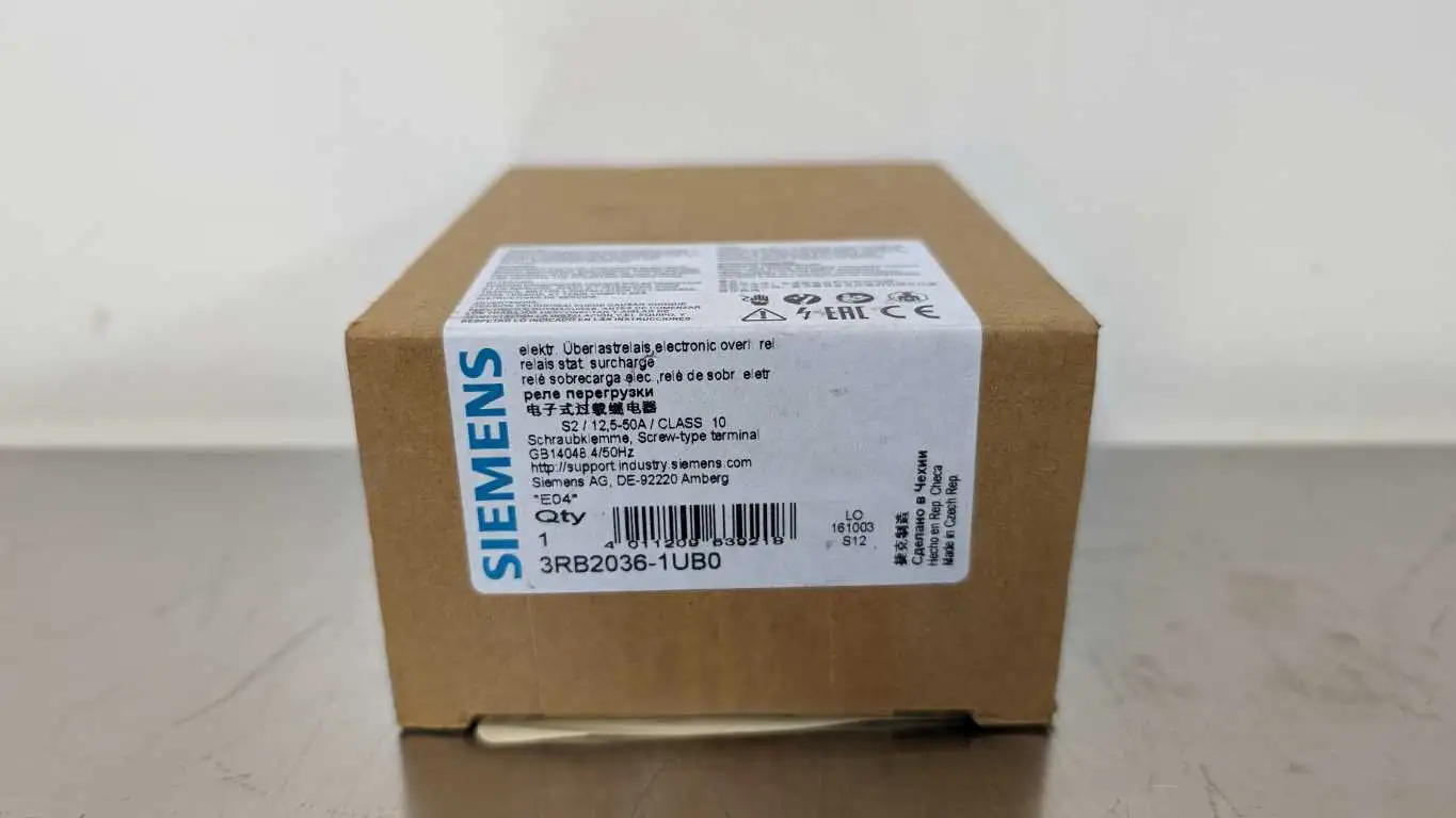 Siemens 3RB2036-1UB0 Thermal Overload Relay 12.5-50A Factory Sealed