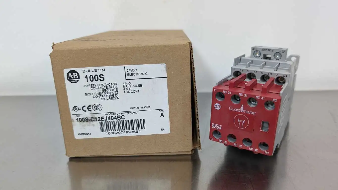 Allen-Bradley 100S-C12EJ404BC Safety Contactor PN-65538 Ser A 4NO 4NC 24VDC Coil