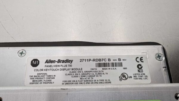 Allen-Bradley 2711P-B7C4D1 5565 9 Allen Bradley 2711P B7C4D1 1