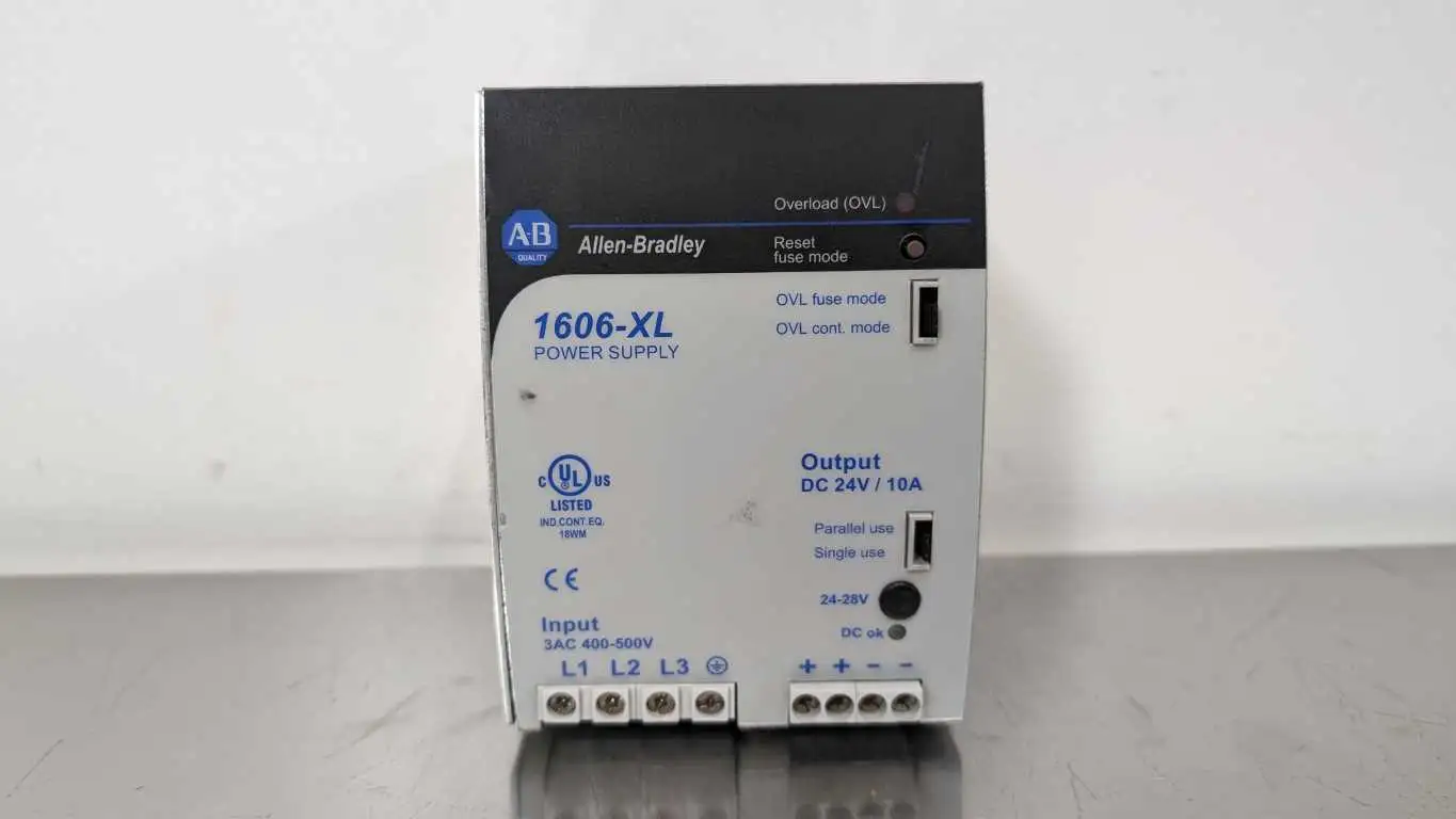 Allen-Bradley 1606-XLE240E-3 Power Supply Ser A 400-500VAC 0.8A to 24-28VDC 10A