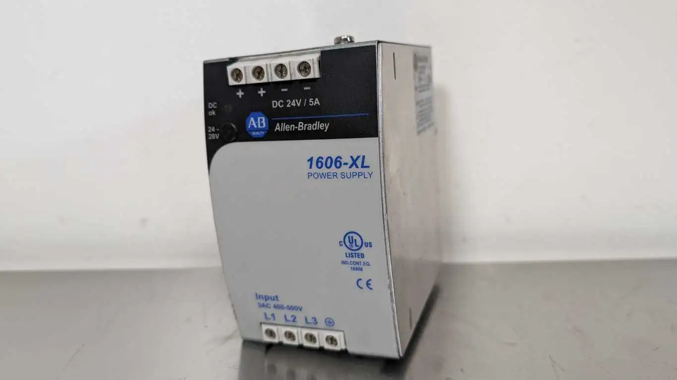 Allen-Bradley 1606-XL120E-3 Power Supply Ser A 400-500VAC 0.5A to 24-28VDC 5A