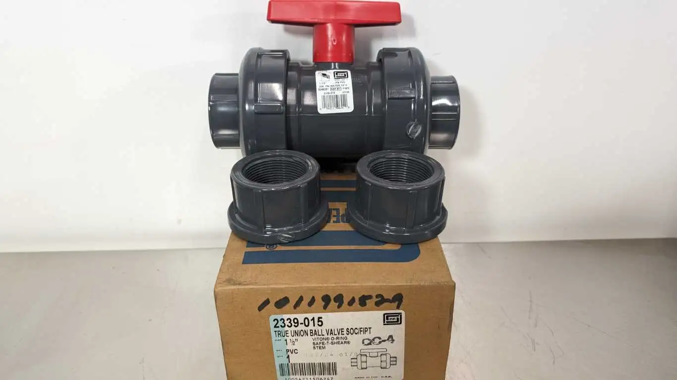 Spears 2339-015 True Union Ball Valve SOC/FIPT Viton O-Ring 1-1/2″ 235 PSI PVC