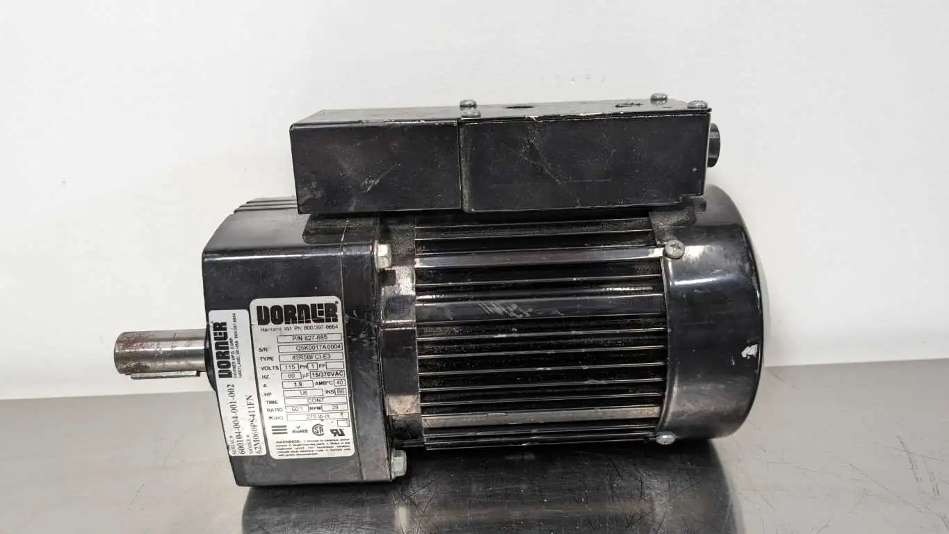 Bodine 42R5BFCI-E3 Gearmotor 62M060PS411FN 1/6HP 60:1 28 RPM Dorner 827-685 1PH 115VAC