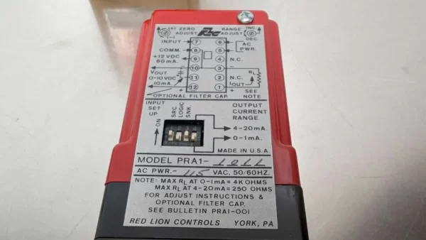 PRA11011, Red Lion Controls, Pulse Rate to Analog Converter