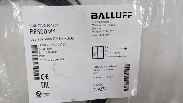 BES00M4, Balluff, Inductive Proximity Sensor, BES 516-3044-G-E4-C-PU-05