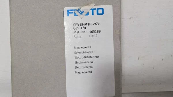 CPV18-M1H-2X3-GLS-1/4, Festo, Solenoid Valve, 163189