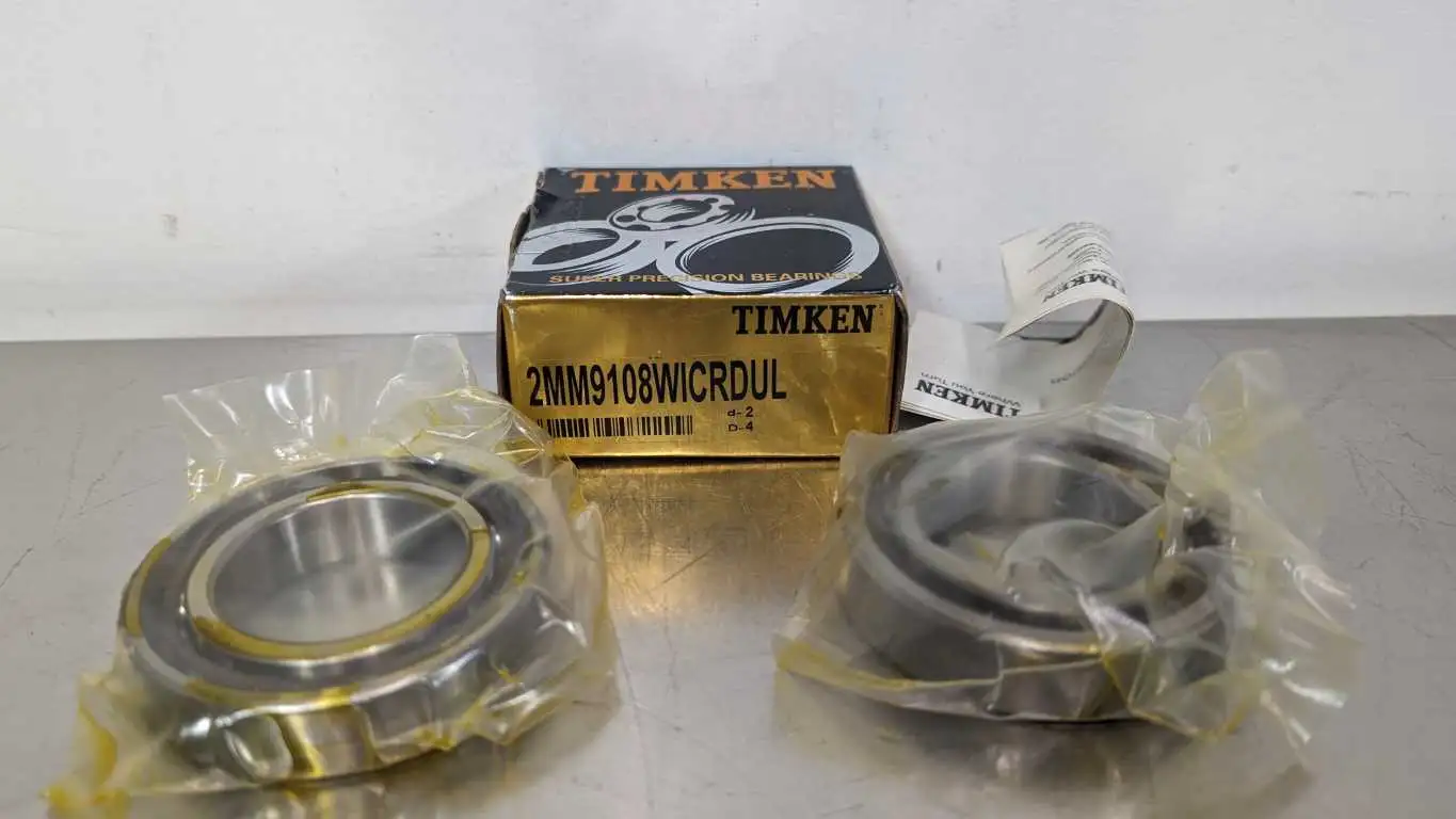 Timken 2MM9108WICRDUL Dual Set Precision Angular Contact Ball Bearing 40mm ID x 68mm OD x 15mm Wide 15°