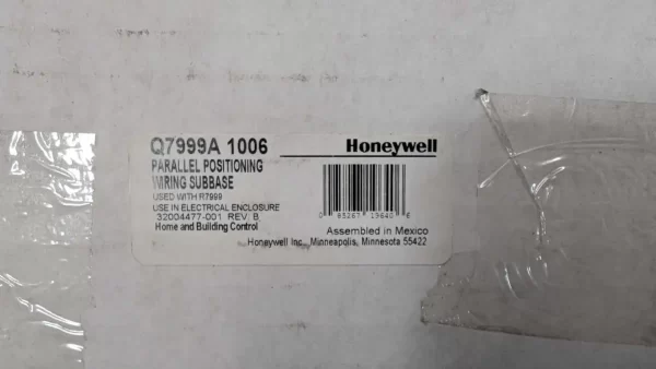 Q7999A 1006, Honeywell, Parallel Positioning Wiring Subbase