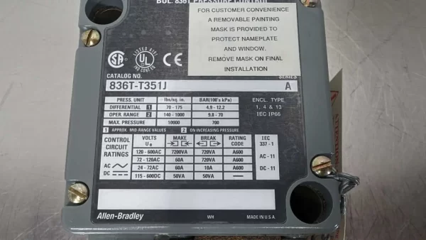 836T-T351J, Allen-Bradley, Pressure Control