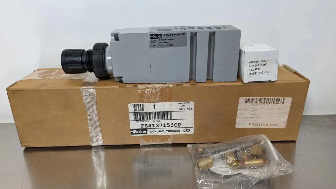 Parker PS4137155CP Sandwich Regulator 2-60 PSIG H2 COM with Gage