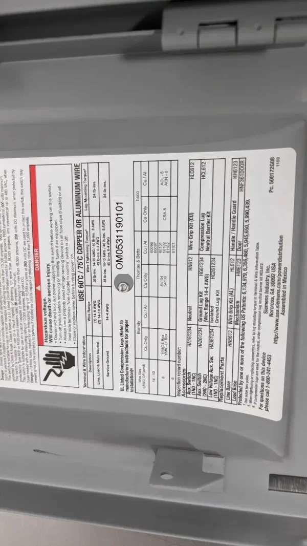 HNF361, Siemens, Non-Fusible Heavy Duty Safety Switch