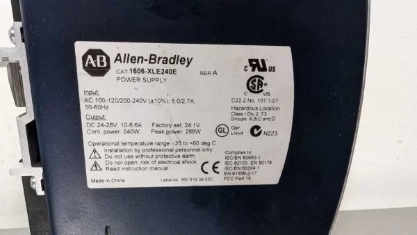 1606-XLE240E, Allen-Bradley, Power Supply