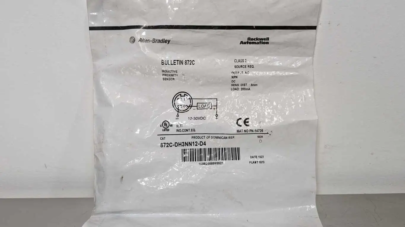 Allen-Bradley 872C-DH3NN12-D4 Inductive Proximity Sensor PN-14726 Ser D 3mm