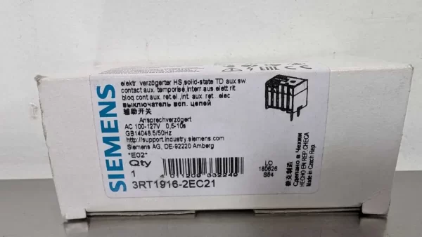 3RT1916-2EC21, Siemens, Solid State Time Delayed Auxiliary Switch Block