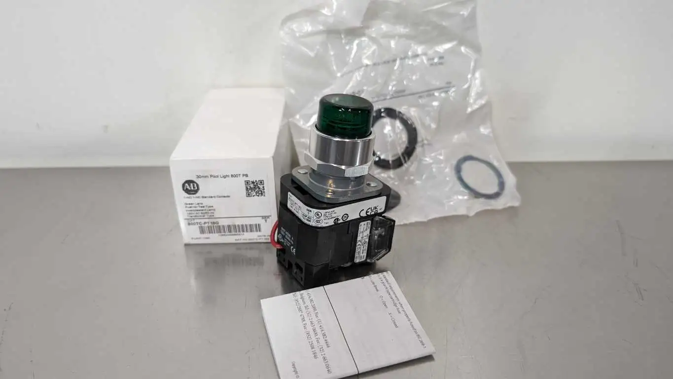 Allen-Bradley 800TC-PT16G Pilot Light Pushbutton Ser T 30mm Green