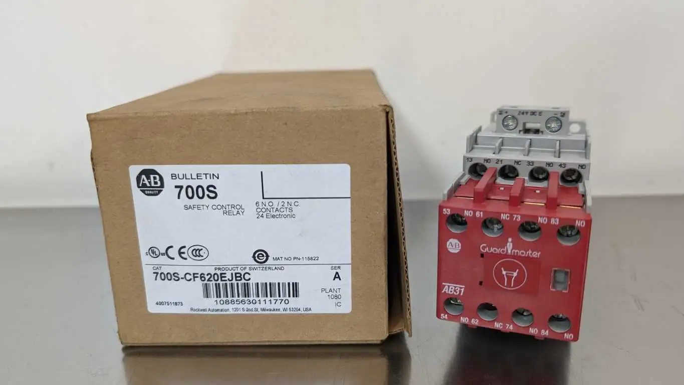 Allen-Bradley 700S-CF620EJBC Safety Control Relay PN-115822 Ser A 6NO 2NC 24VDC Coil