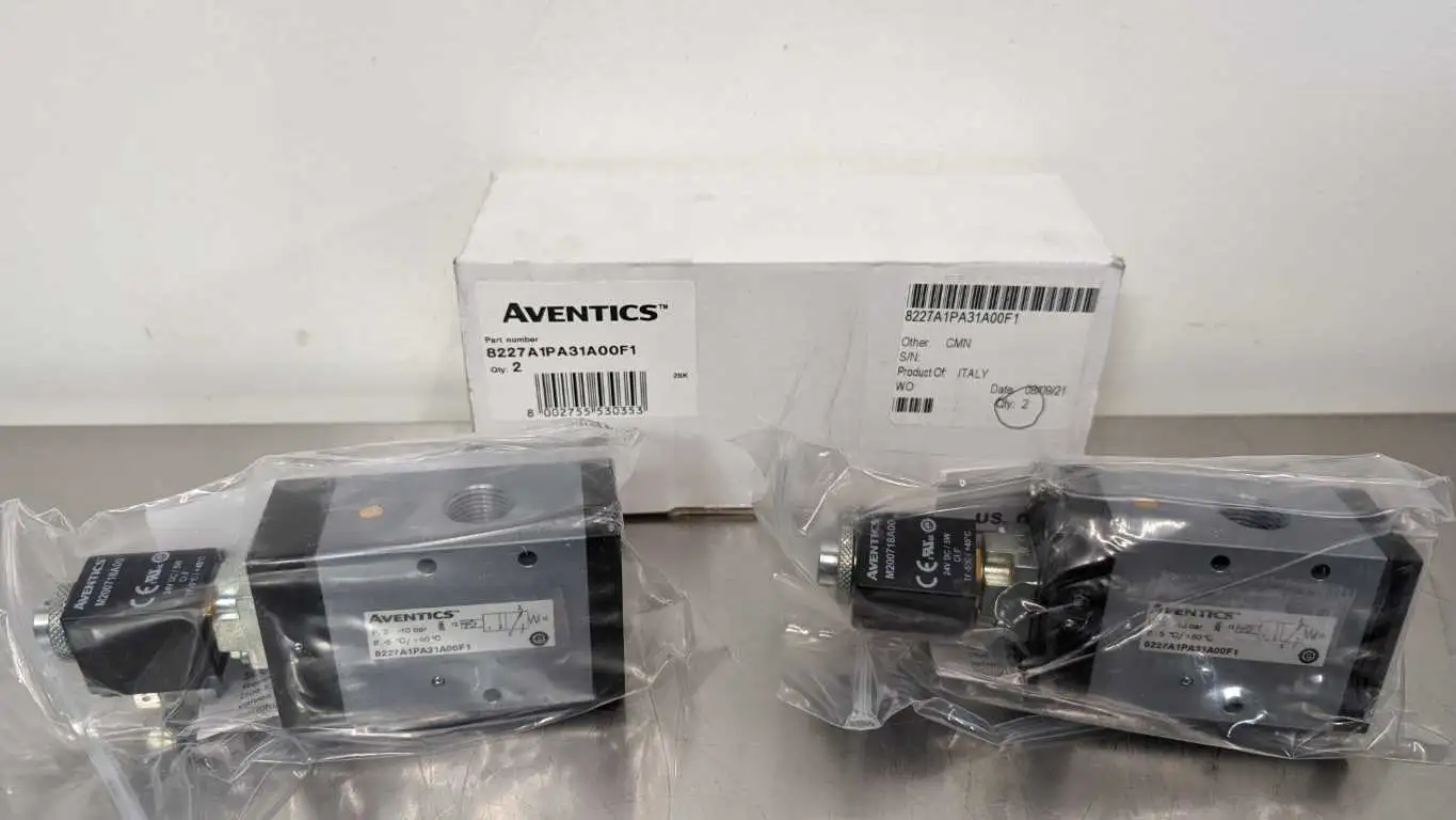 2 Pack Aventics 8227A1PA31A00F1 Pneumatic Valve M200718A00 24VDC 24VDC