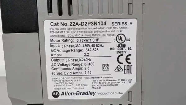 22A-D2P3N104, Allen-Bradley, AC Drive