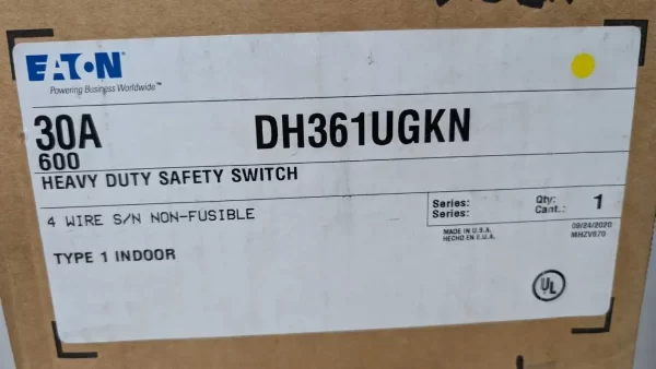 DH361UGKN, Eaton, Heavy Duty Safety Switch