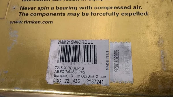 2MM215WI DUL, Timken, Super Precision Bearing Set