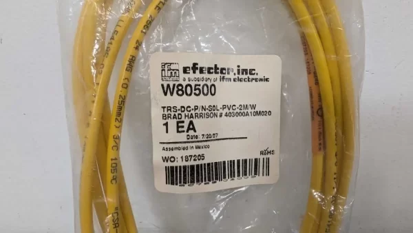 W80500, IFM Efector, Cordset, TRS-DC-P/N-SOL-PVC-2M/W