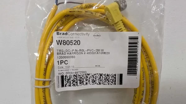 W80520, Brad, Cordset, TRS-DC-P/N-R0L-PVC-2M/W