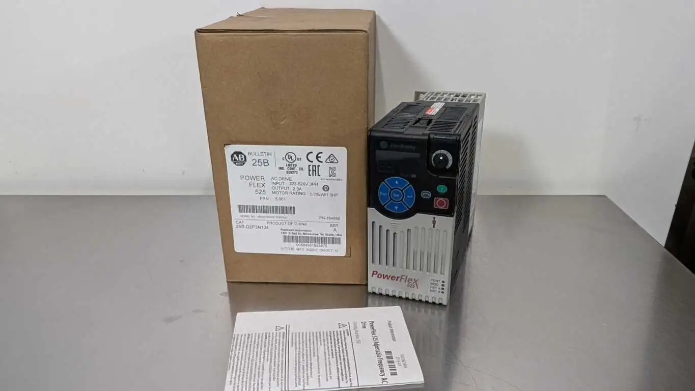 Allen-Bradley 25B-D2P3N104 AC Drive PN-164055 Ser A FRM 5.001 1HP 0-500Hz, 0-460VAC