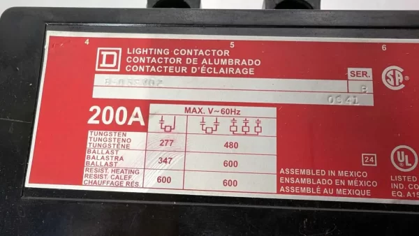 8903SV02, Square D, Lighting Contactor