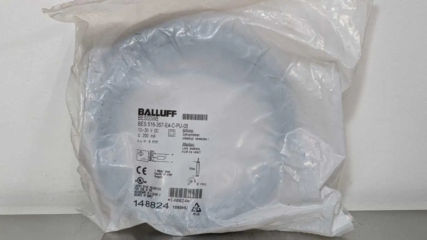 Balluff BES 516-357-E4-C-PU-05 Proximity Sensor BES00W3 4mm Black 10-30VDC 200mA